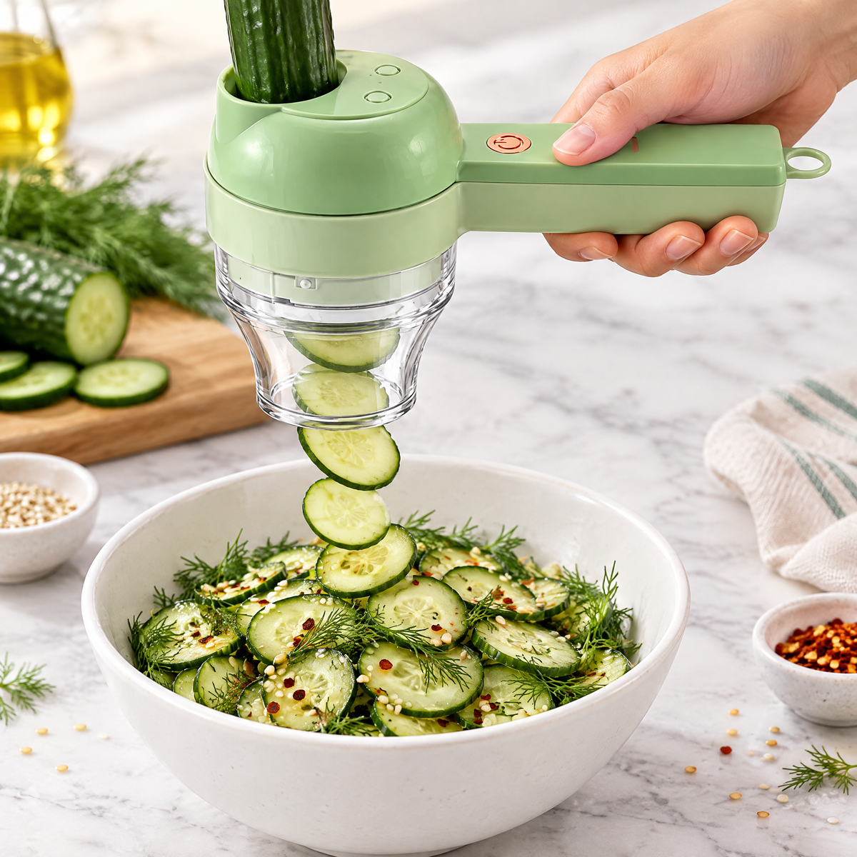 Cucumber salad slices